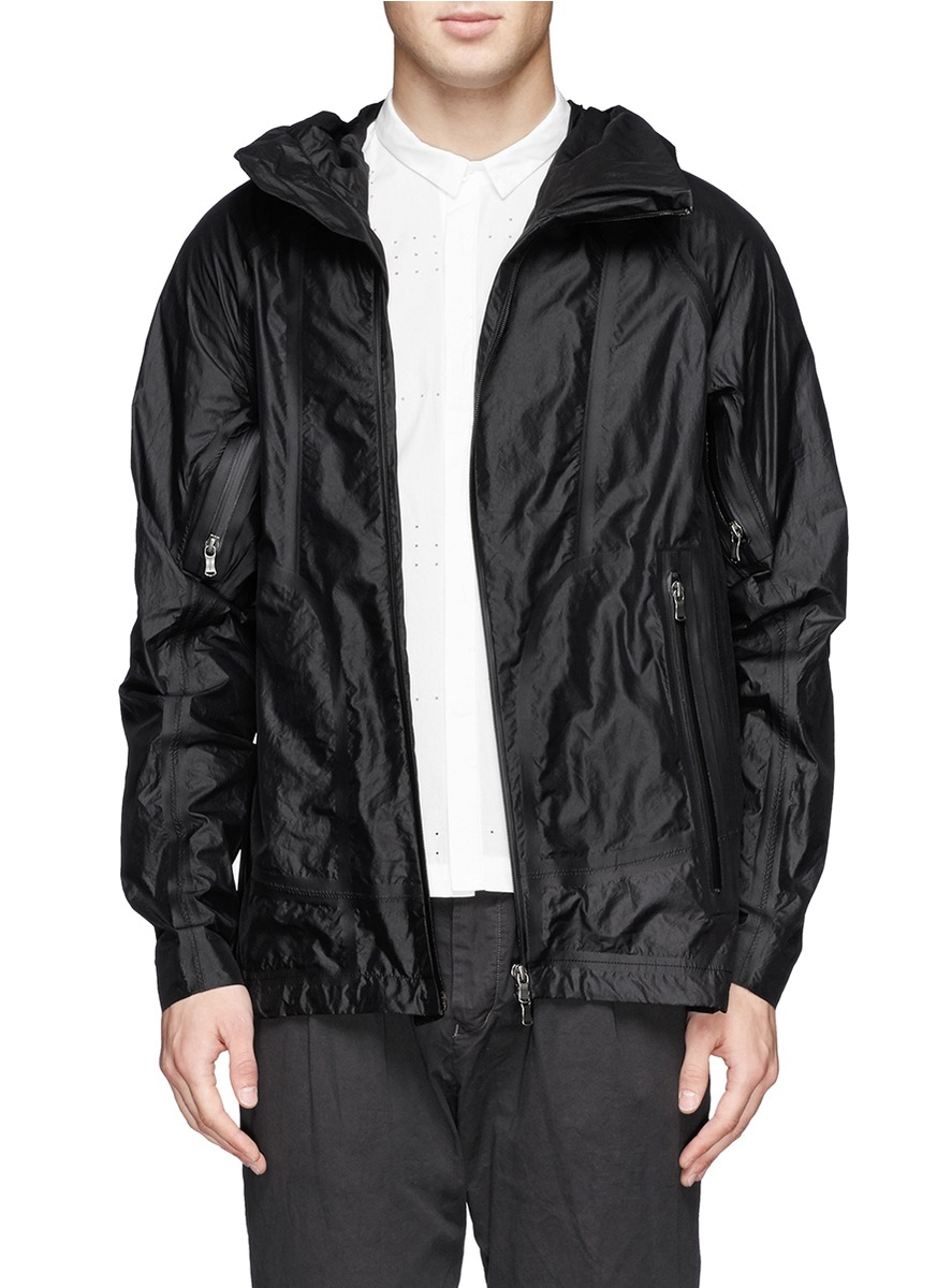 The viridi-anne Hooded Windbreaker Jacket in Black for Men | Lyst