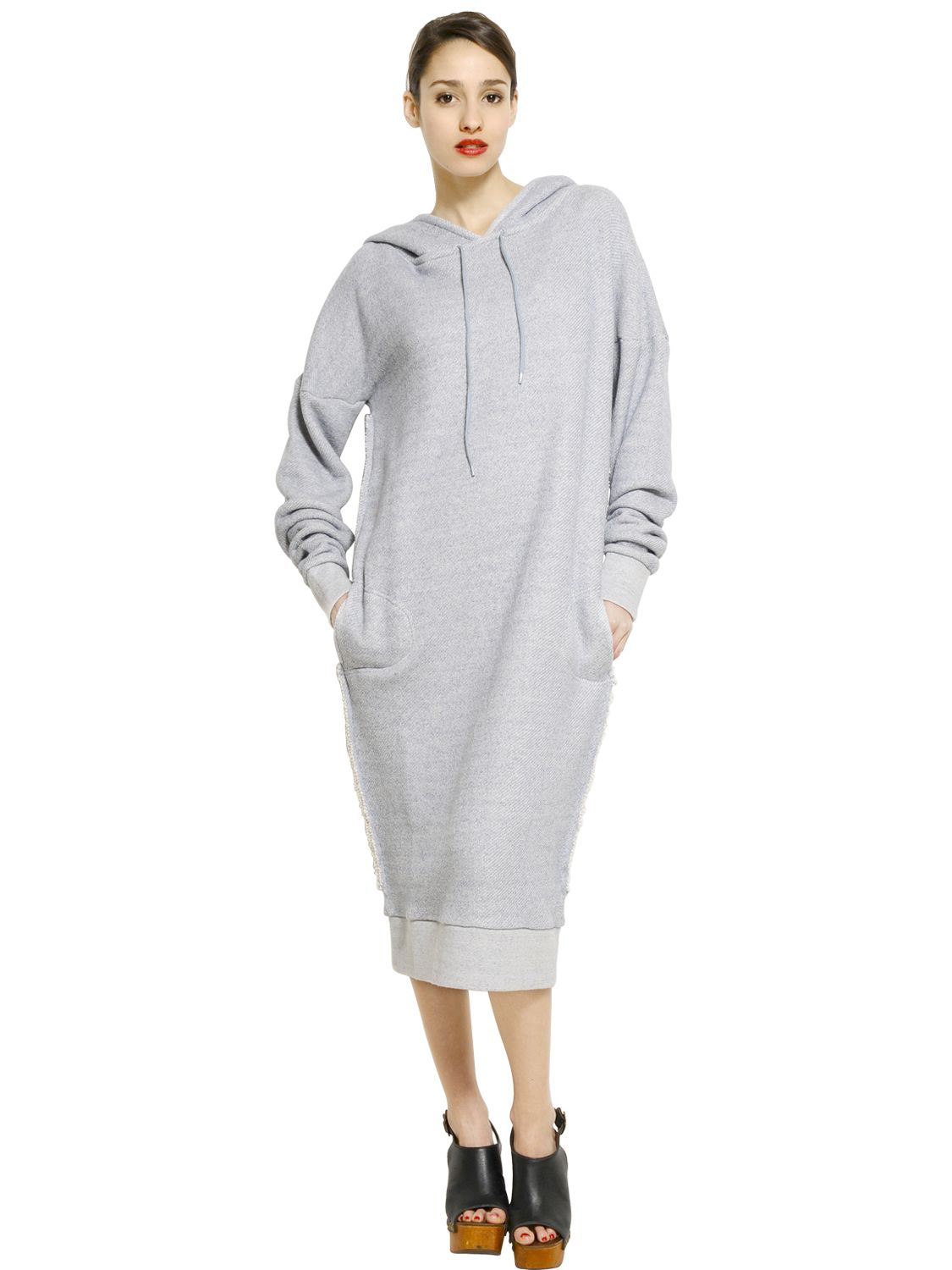 hooded cotton dress
