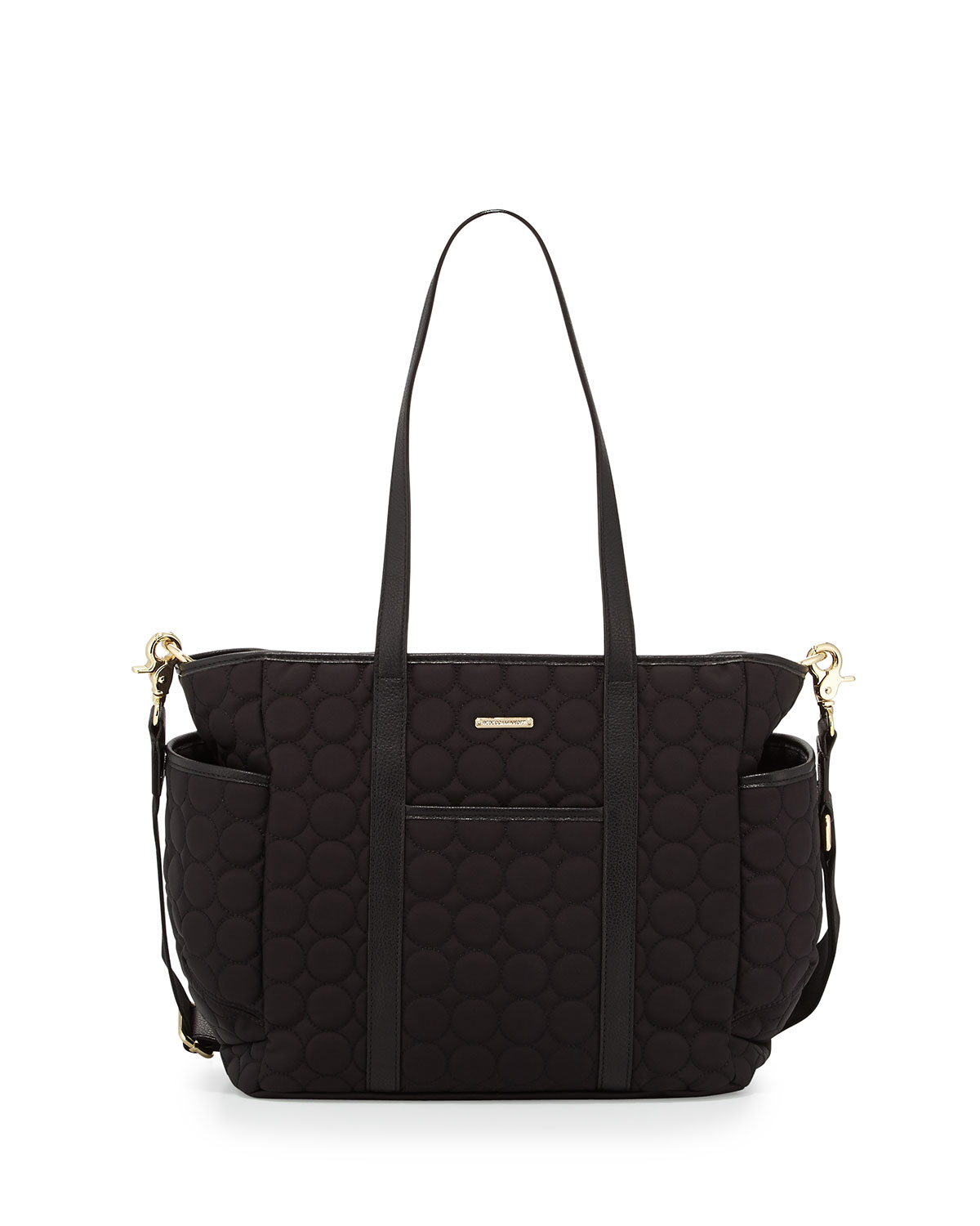 black quilted diaper bag