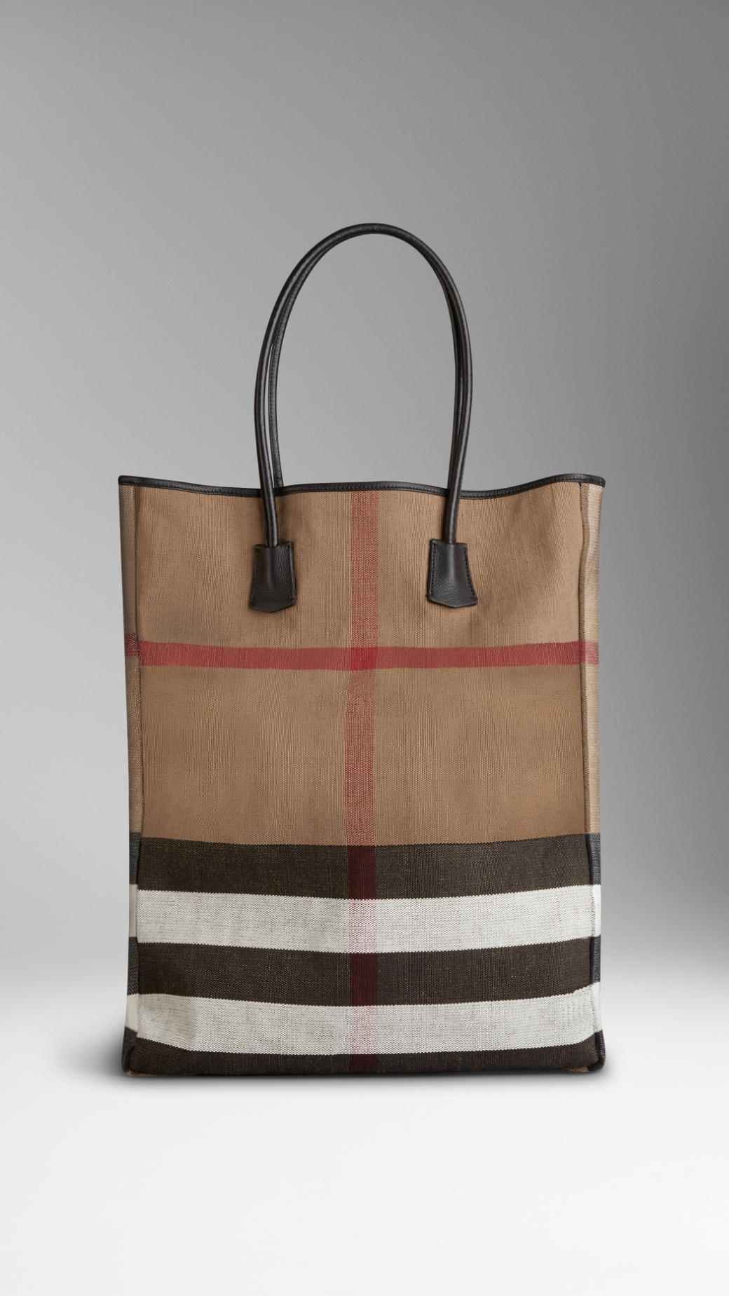Burberry Canvas Check Tote Bag in Beige for Men (black) | Lyst