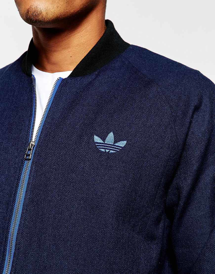 adidas Originals Tweed Bomber Jacket Ab7640 in Navy (Blue) for Men - Lyst