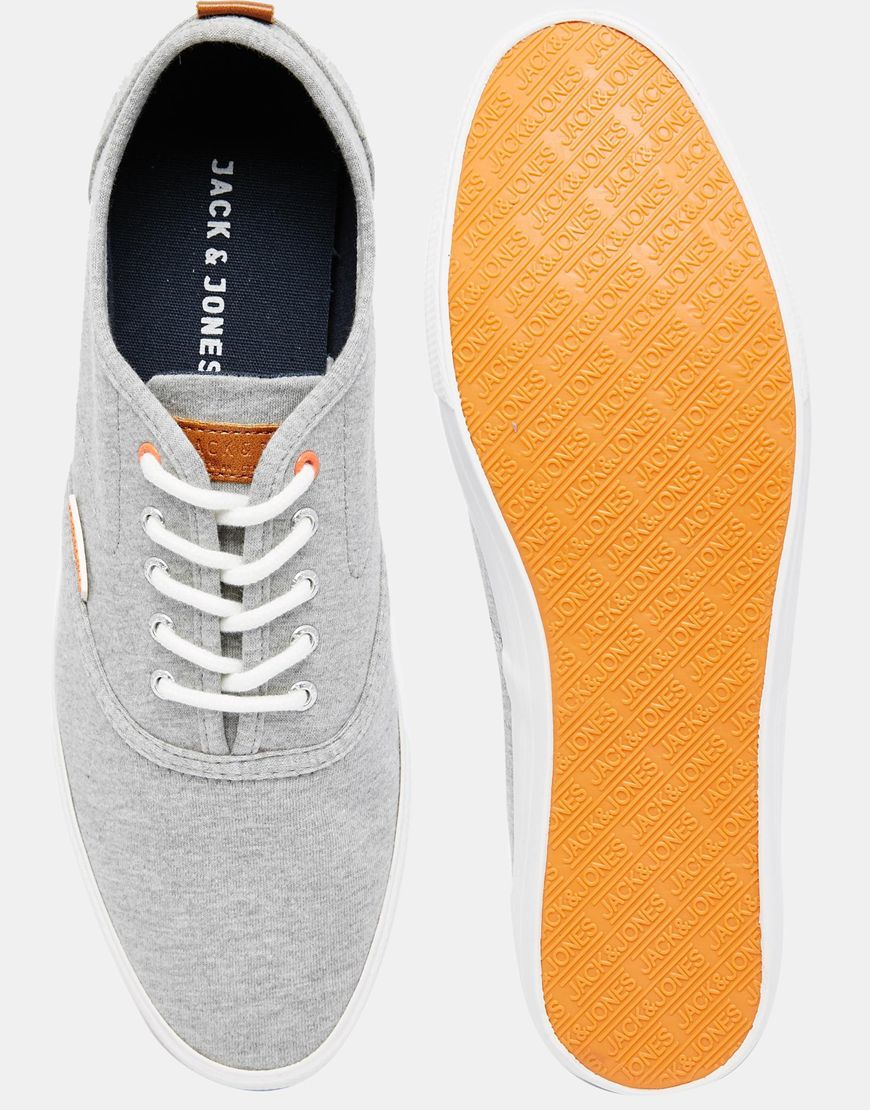 Jack & Jones Spider Canvas Plimsolls in Grey (Gray) for Men - Lyst