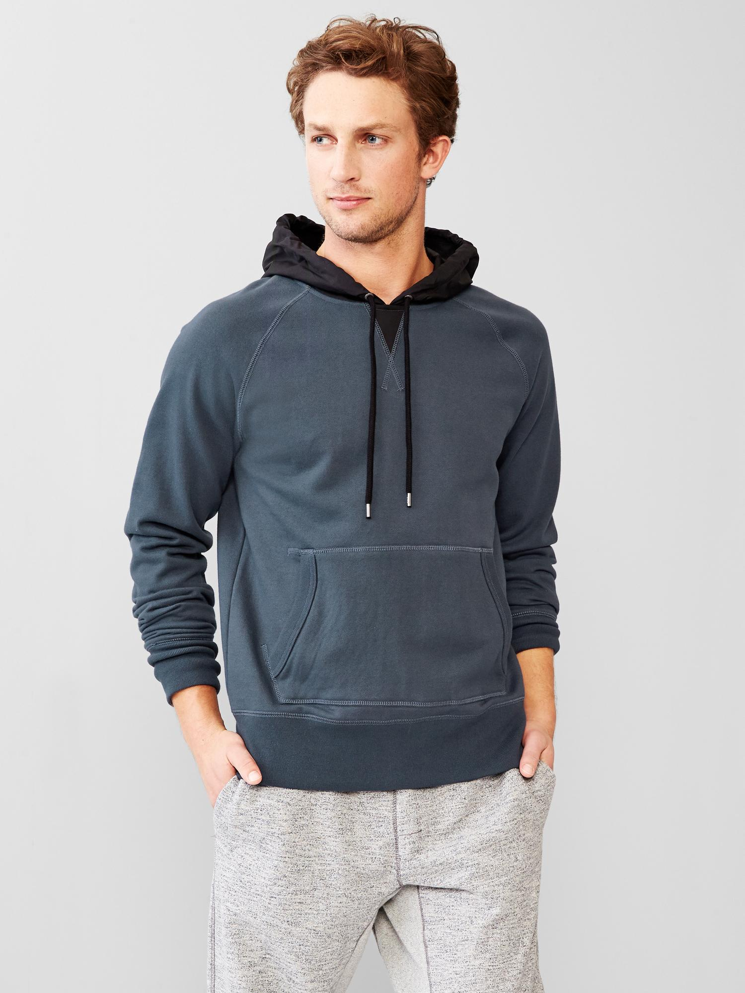 Gap Urban Active Contrast Mixed-media Hoodie in Blue for Men (cool lake ...