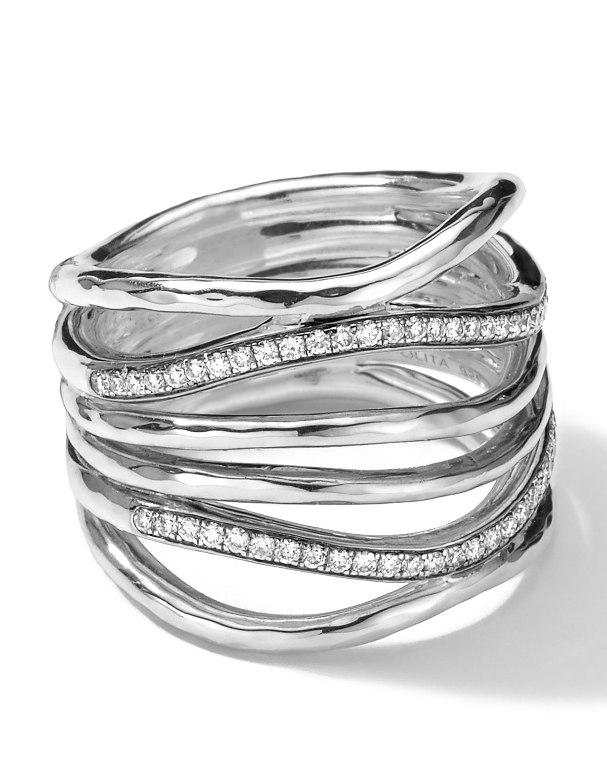 Ippolita Sterling Silver Multi-band Ring With Diamonds (0.32ctw) in ...