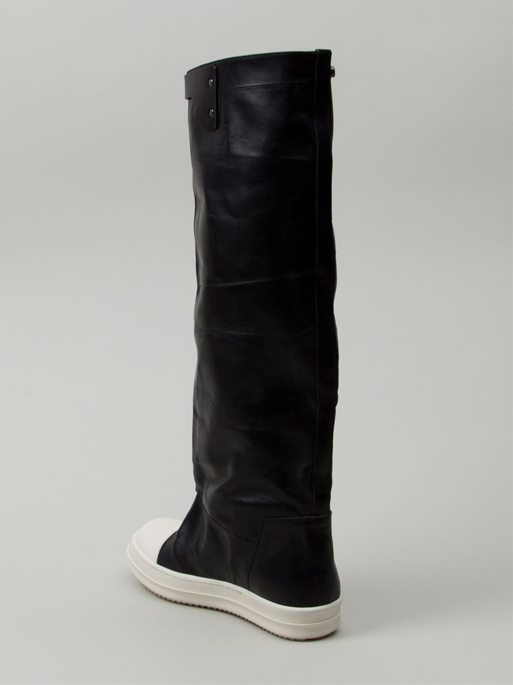 rick owens high knee sneakers