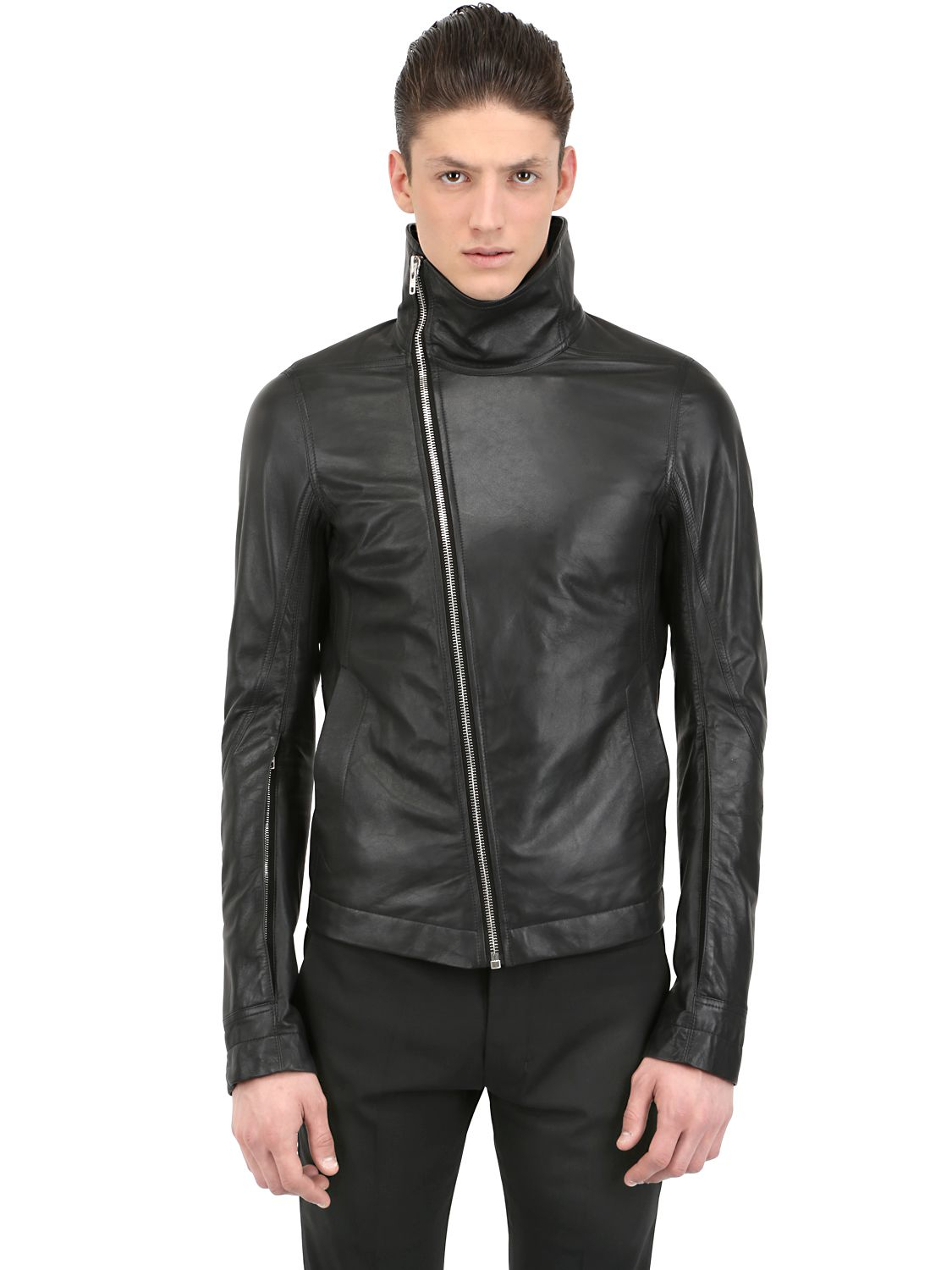 Rick Owens Bauhaus Leather Biker Jacket in Black for Men | Lyst