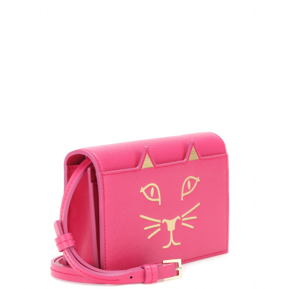 Charlotte olympia Feline Purse Leather Shoulder Bag in Pink | Lyst