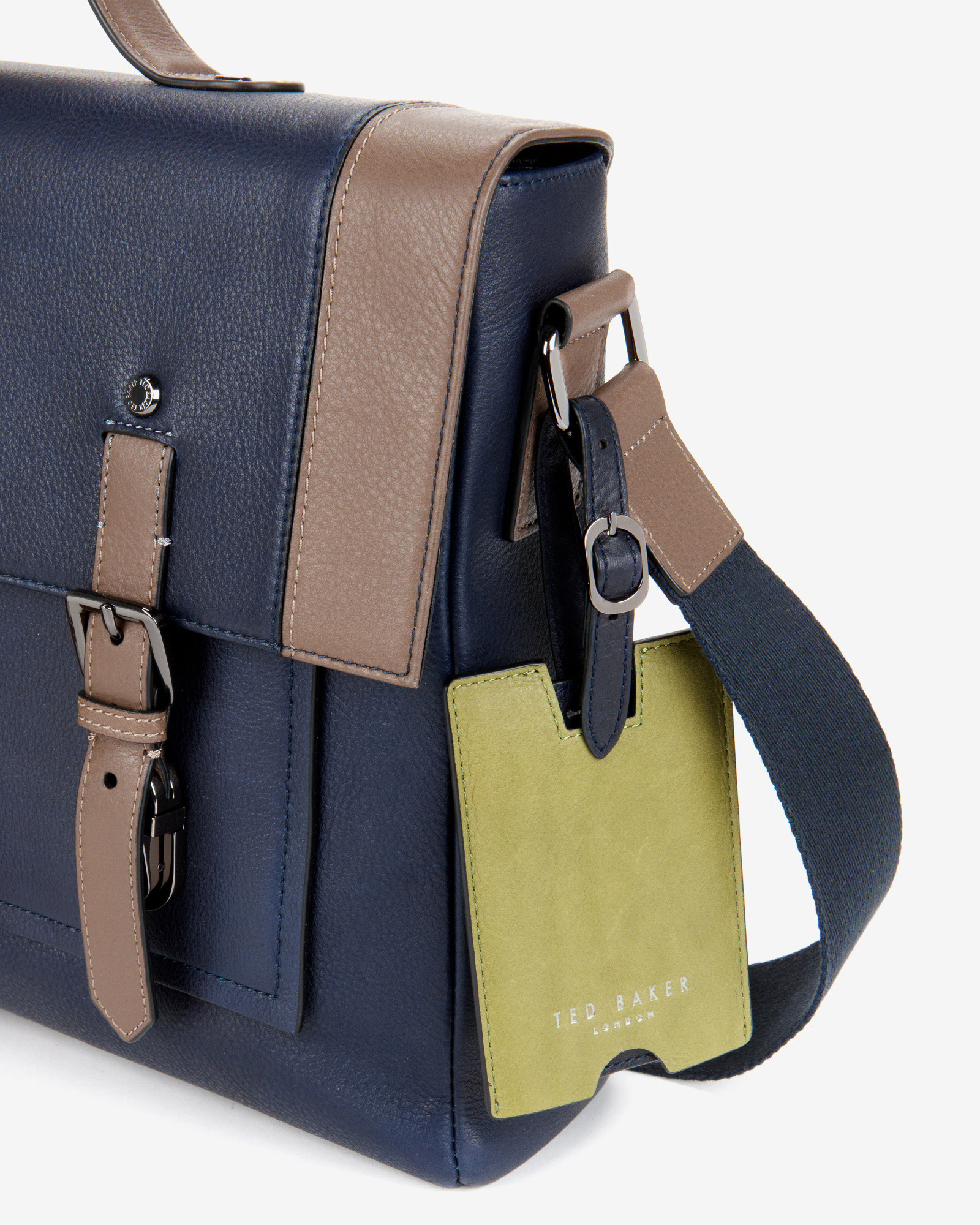 Ted Baker Tonal Leather Satchel Bag in Navy (Blue) for Men Lyst