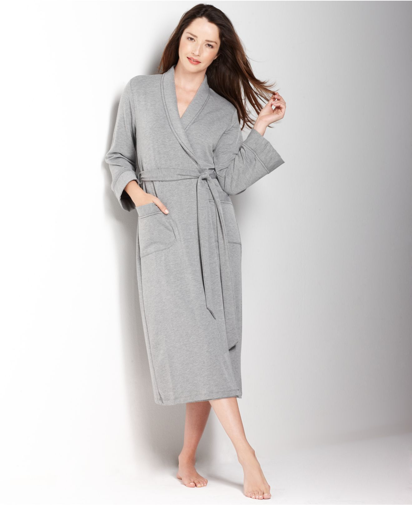 Lyst Jones New York French Terry Robe in Gray