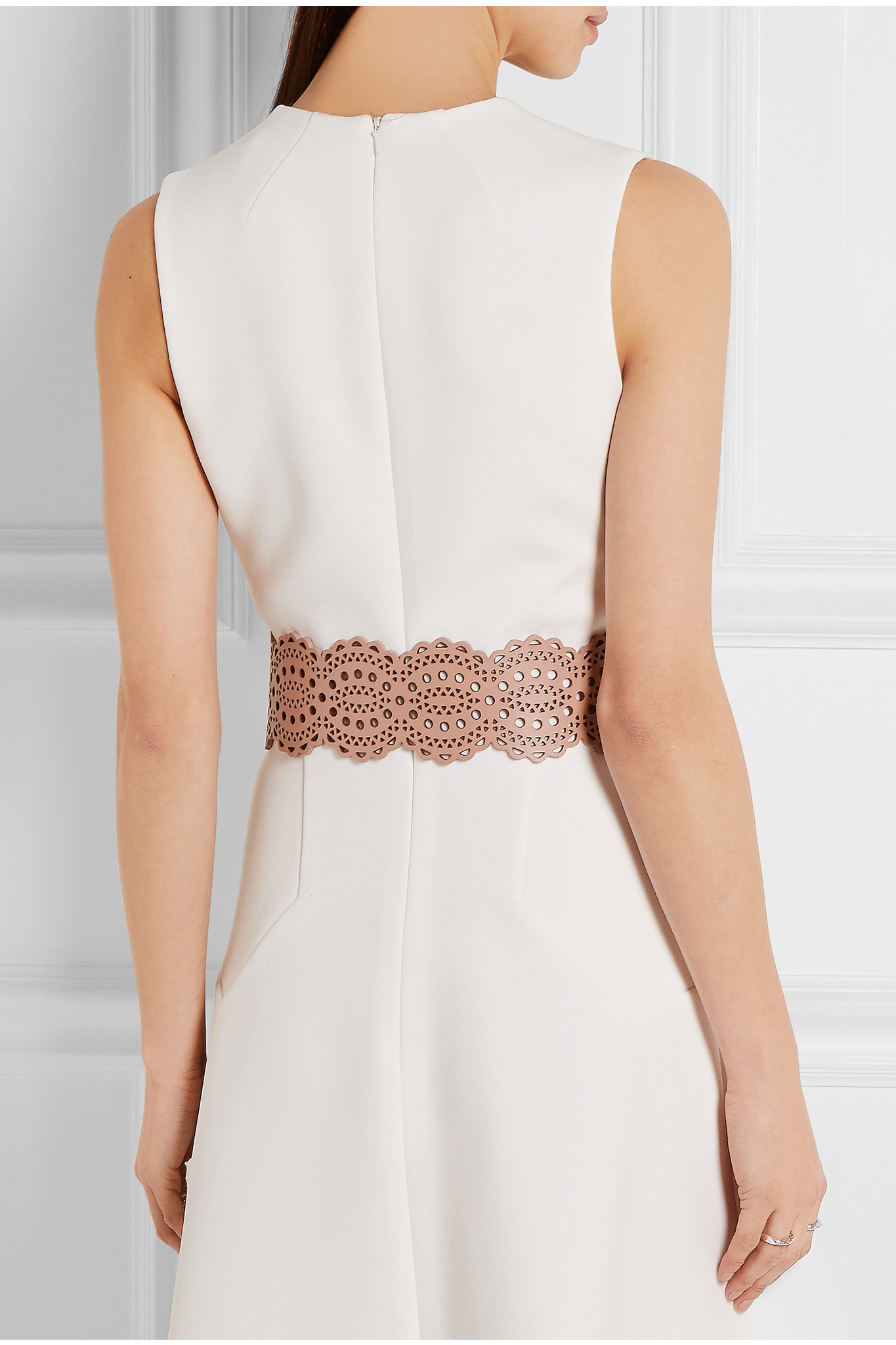 Cut Out Leather Belt in Black - Alaia
