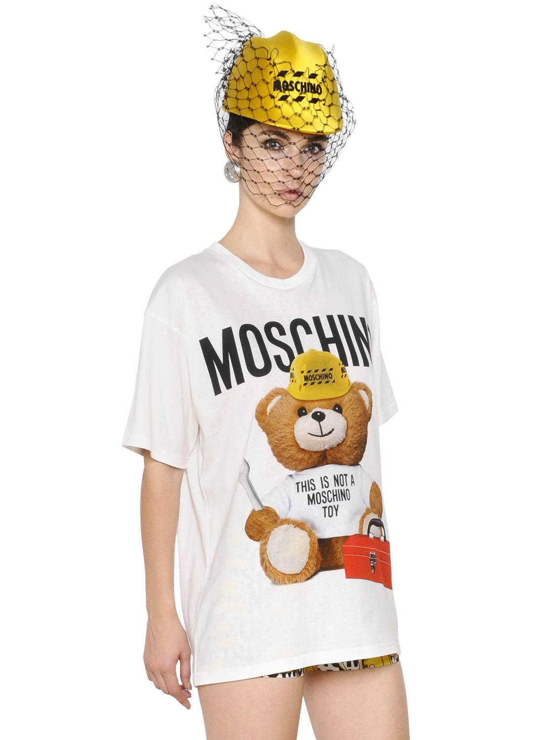 Moschino Oversize Teddy Bear Print Jersey T-shirt in White - Lyst