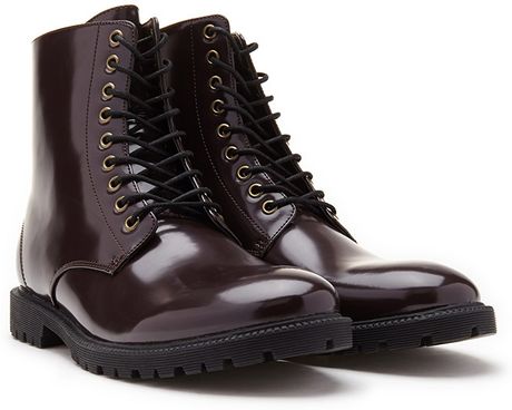 Forever 21 Faux Leather Lug-Sole Boots in Purple for Men (Burgundy)