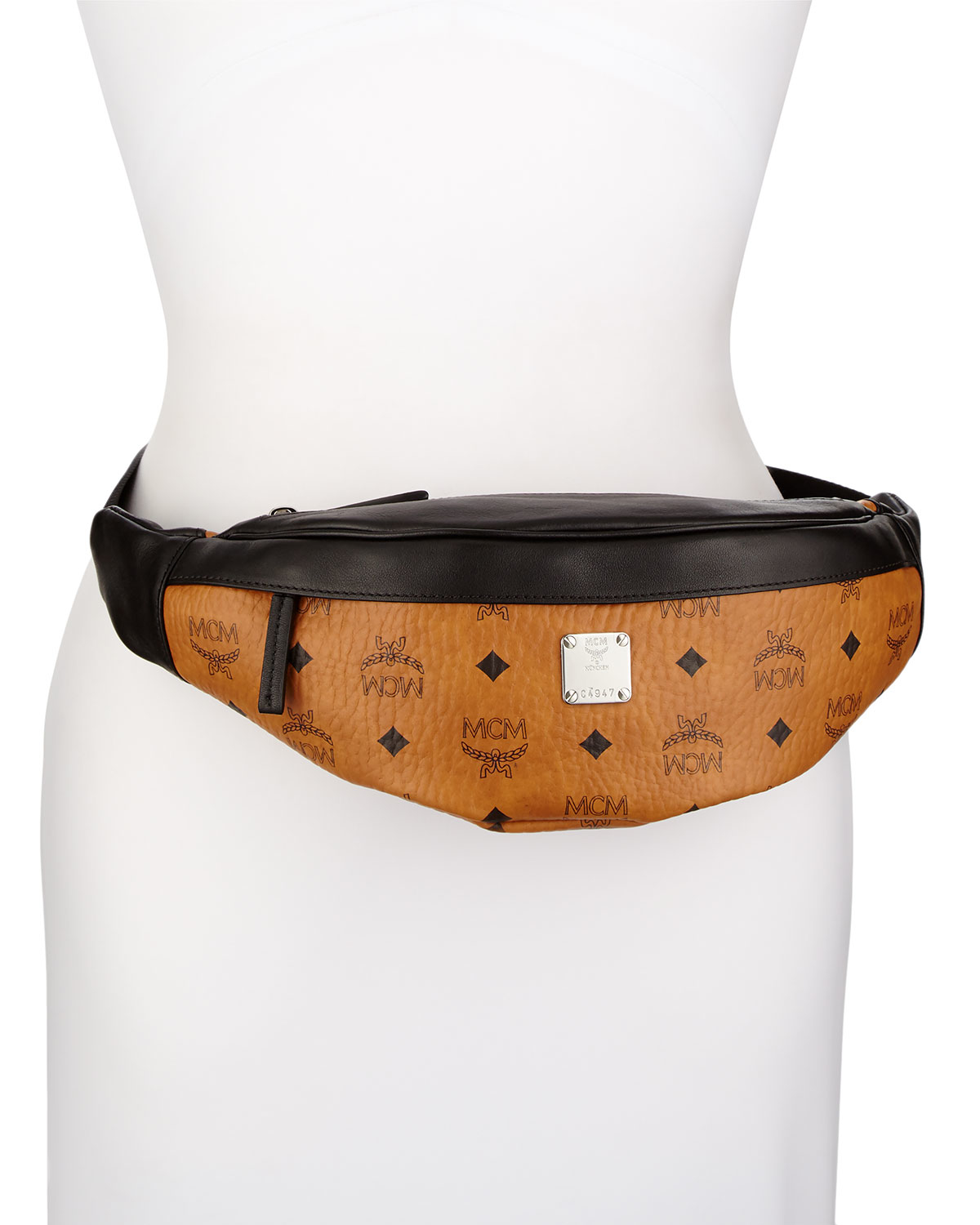 Mcm Color Visetos Belt Bag in Brown (COGNAC/BLACK) Lyst
