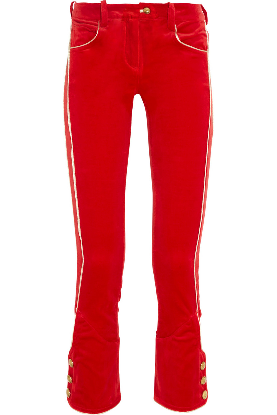 Isabel Marant Bauer Cropped Velvet Skinny Pants in Red - Lyst