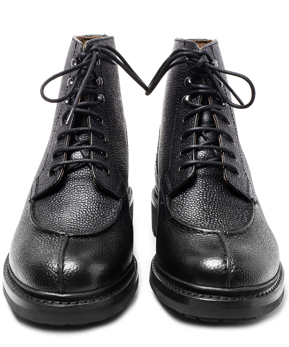 Lyst - Foot The Coacher Black Grover Split Toe Leather Boots in Black ...