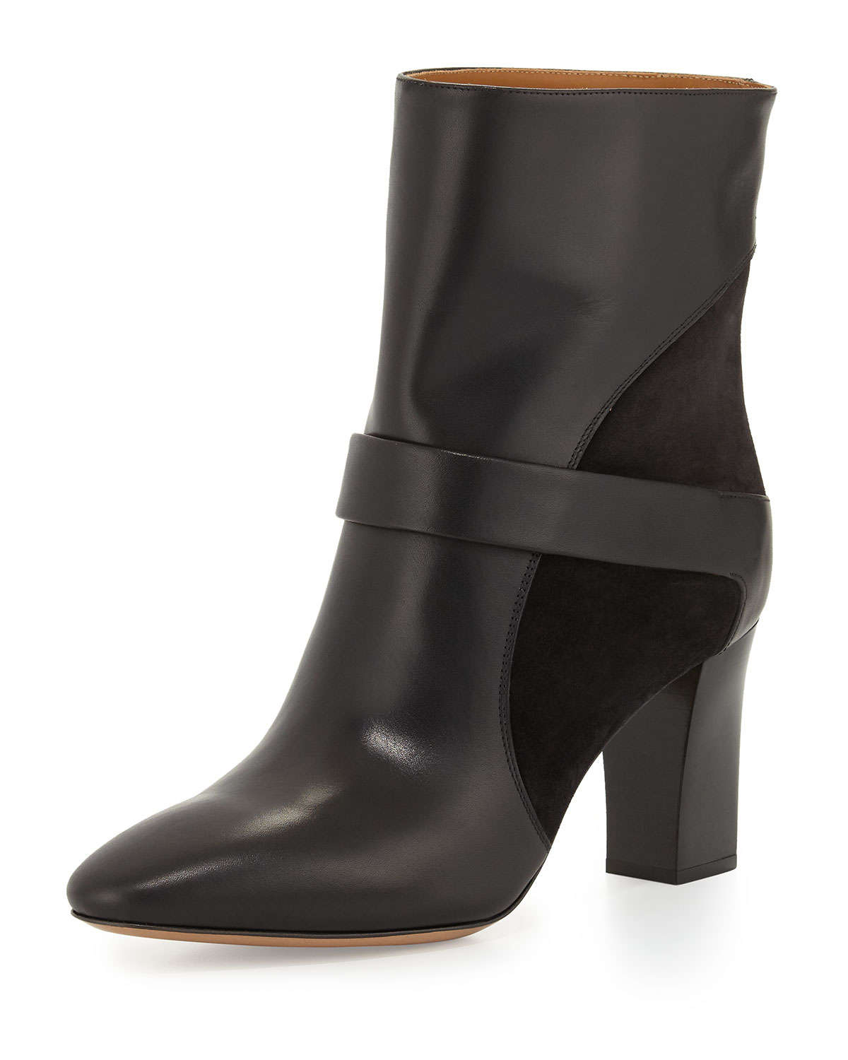 Chloé Leather Chunky-Heel Boot in Black | Lyst