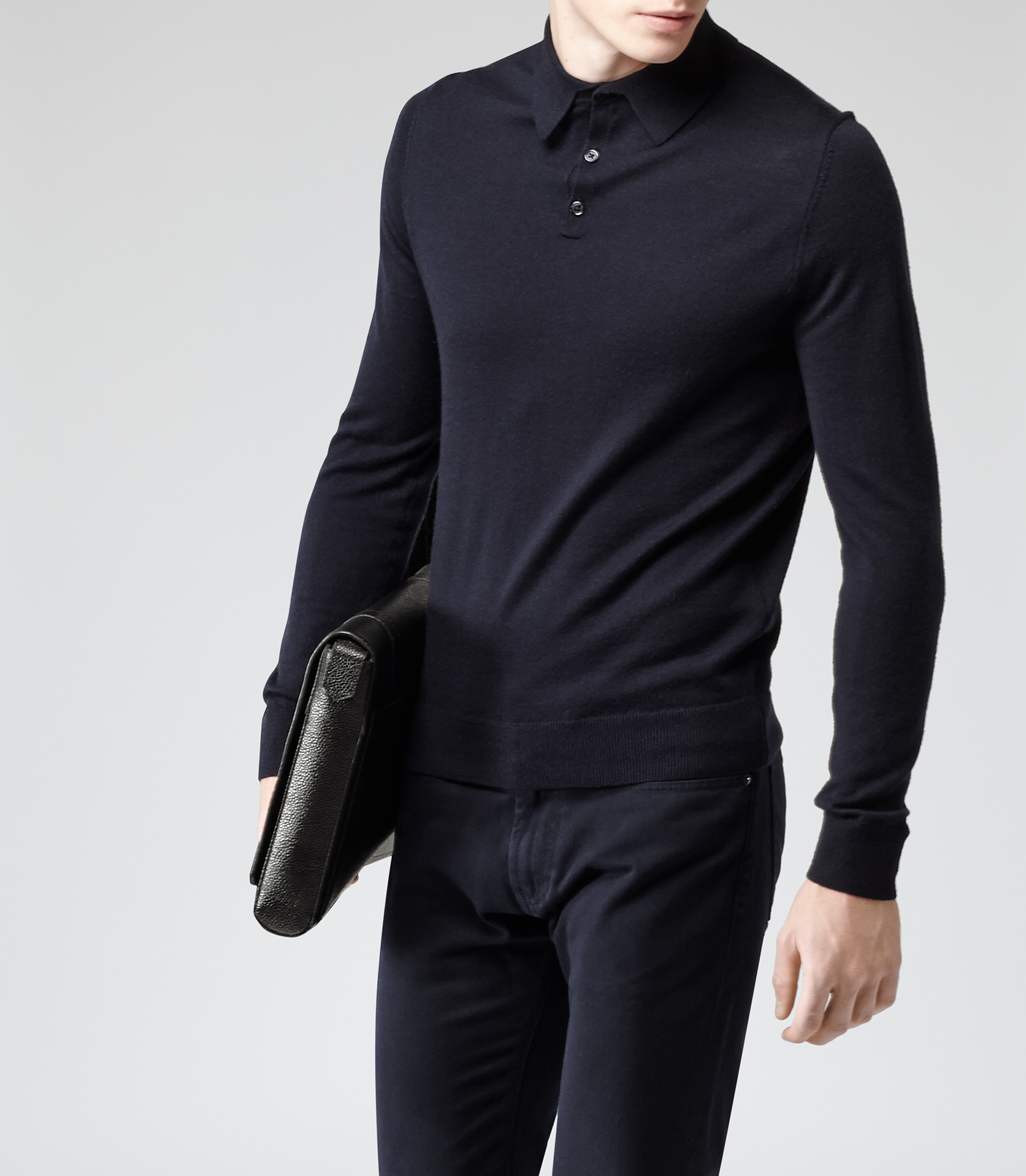 Lyst - Reiss Boulter Wool Polo Shirt in Blue for Men