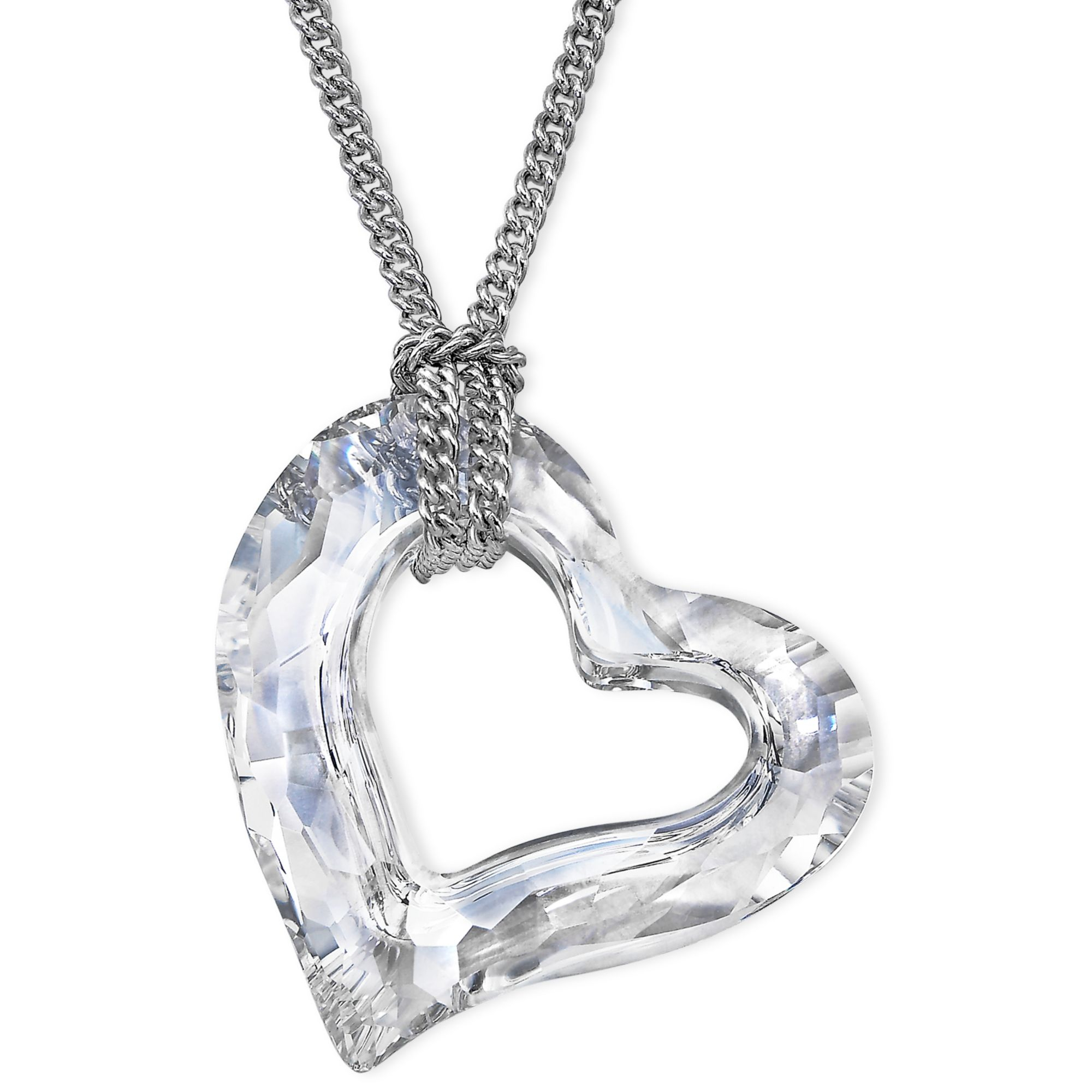 Swarovski Rhodiumplated Crystal Loveheart Pendant In Metallic Lyst