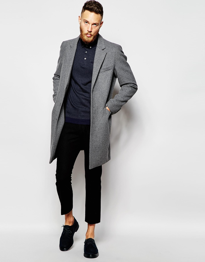 overcoat with polo shirt