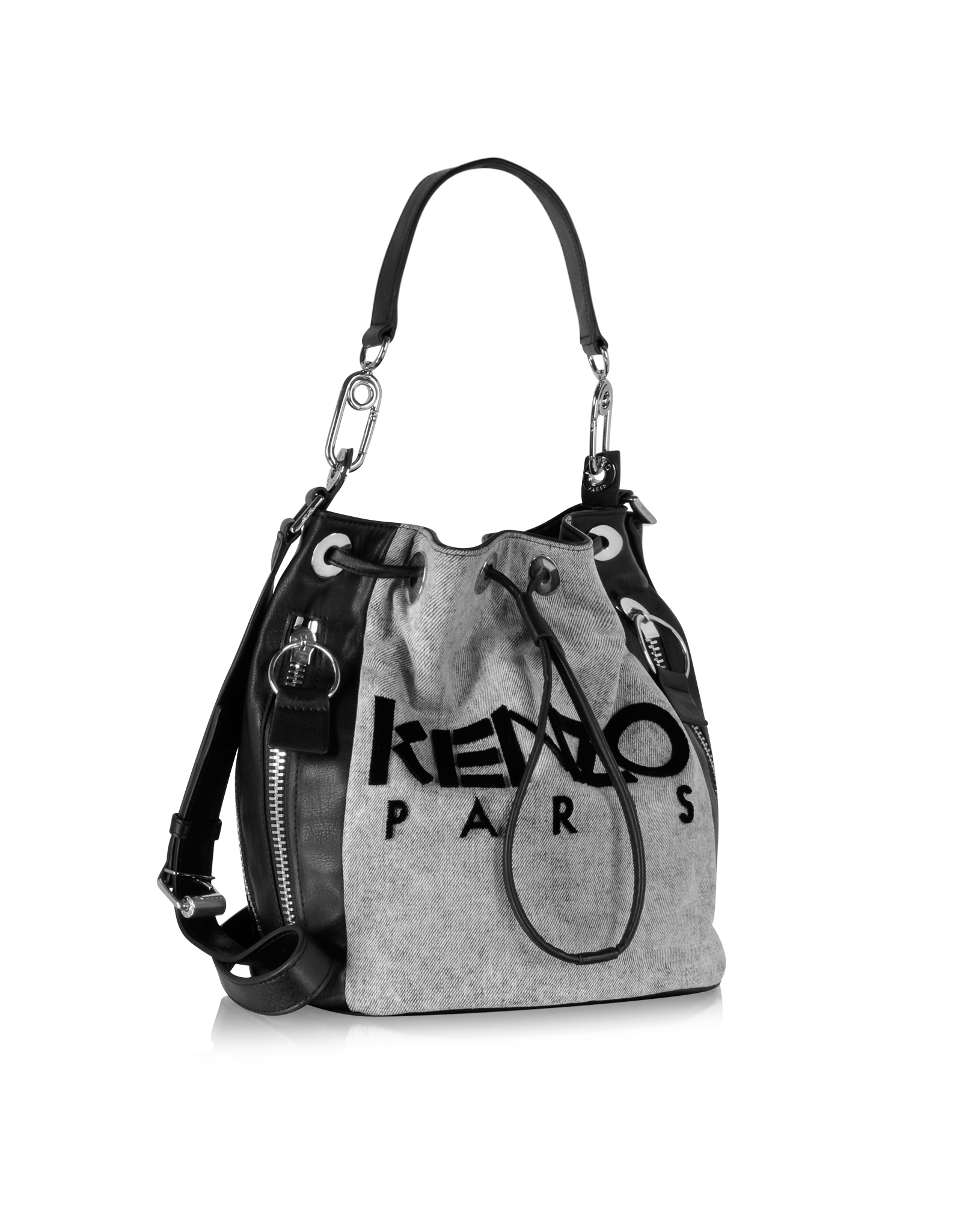 KENZO Kanvas Bucket Bag in Silver (Black) - Lyst