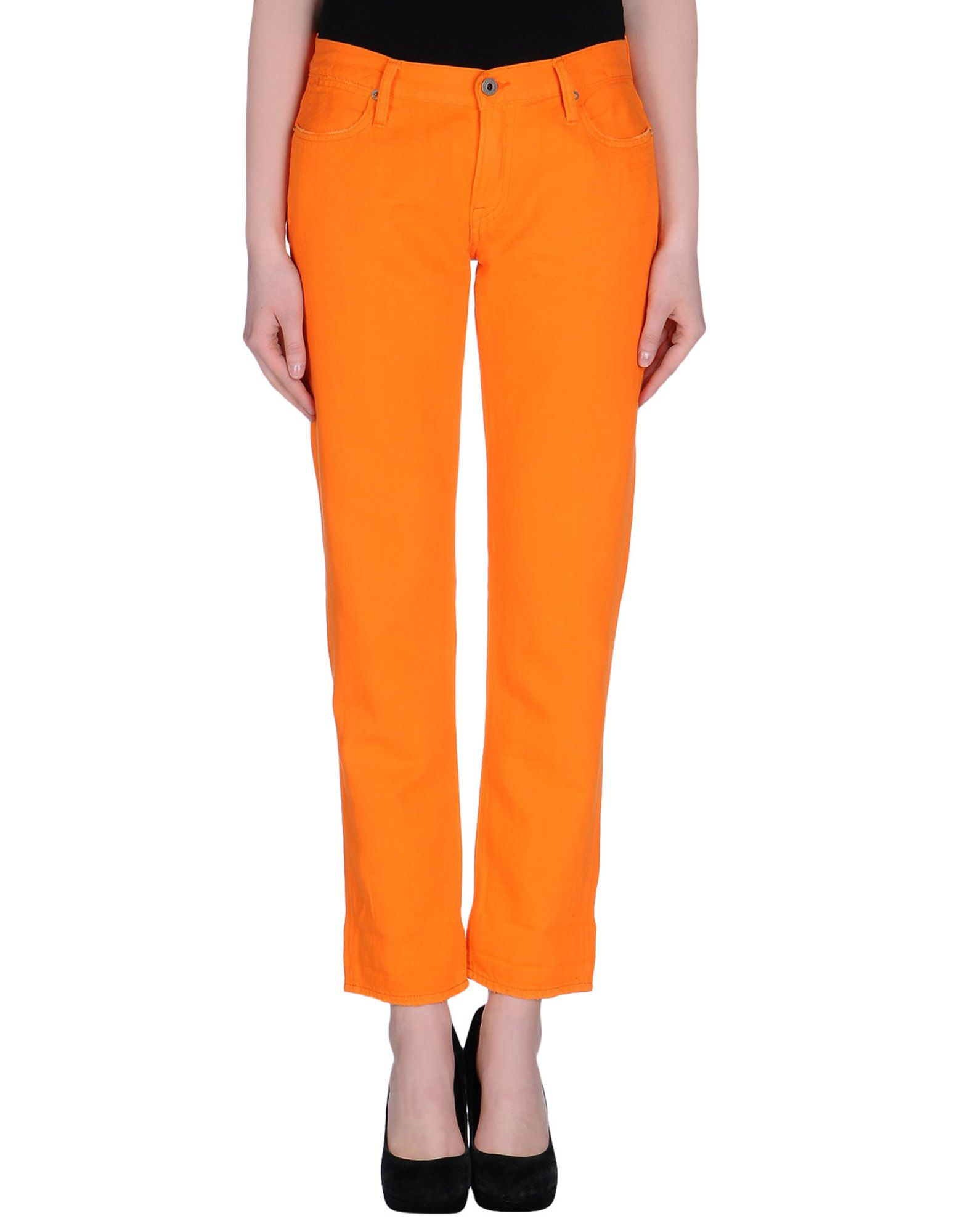red orange pants