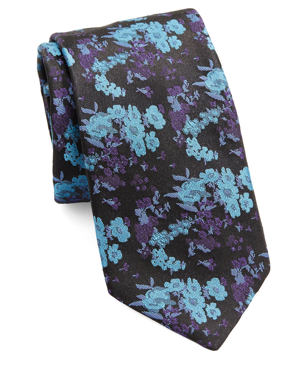 Lyst - Ted Baker Floral Silk Tie in Black for Men