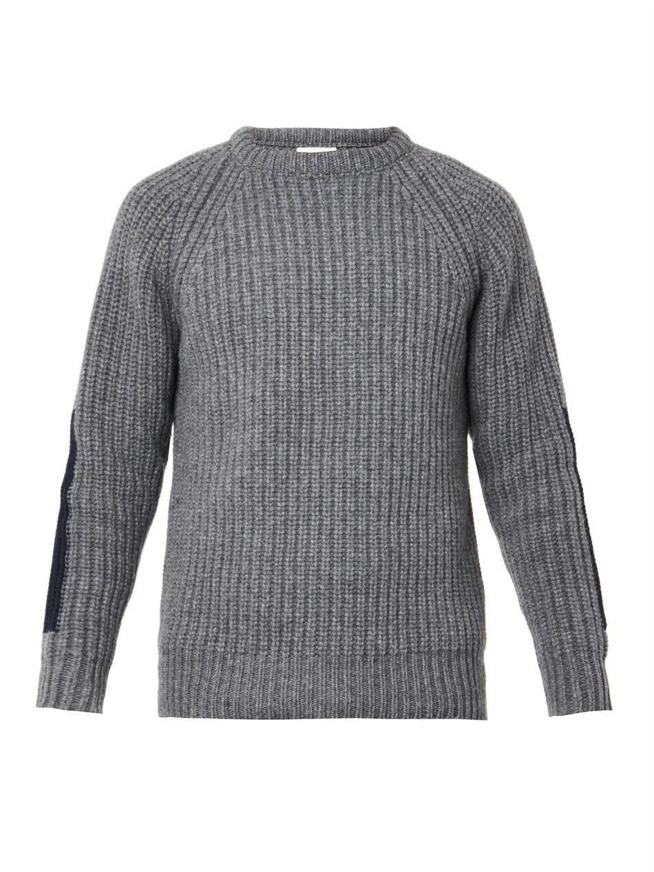 Ribbed knit sweater men Clearance