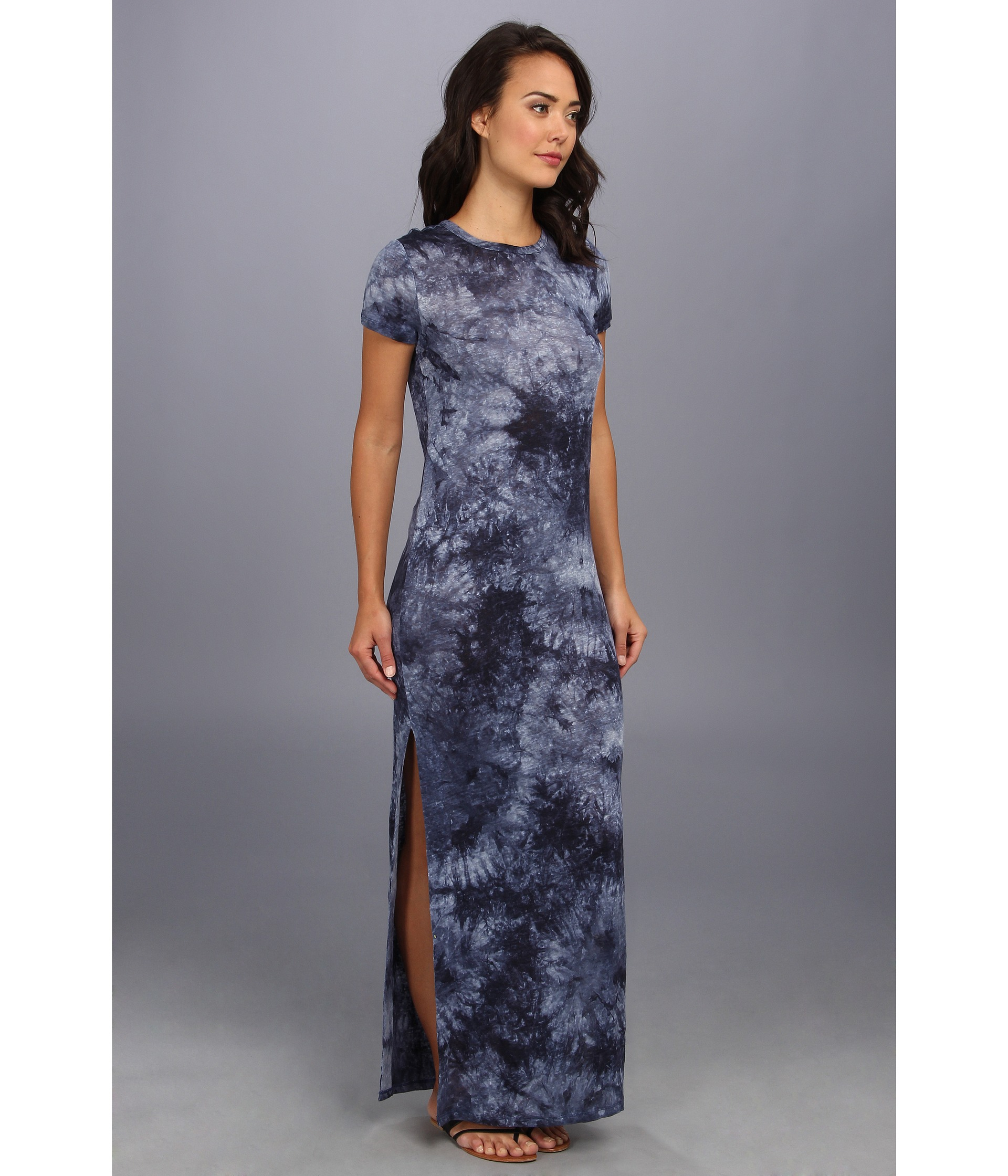 Lyst Michael Kors Tie Dye Ss Long Dress In Blue Gallery