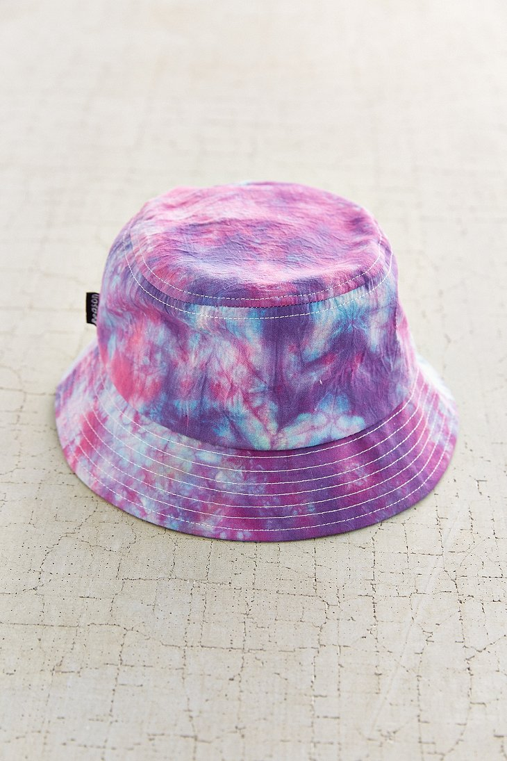 purple tie dye bucket hat