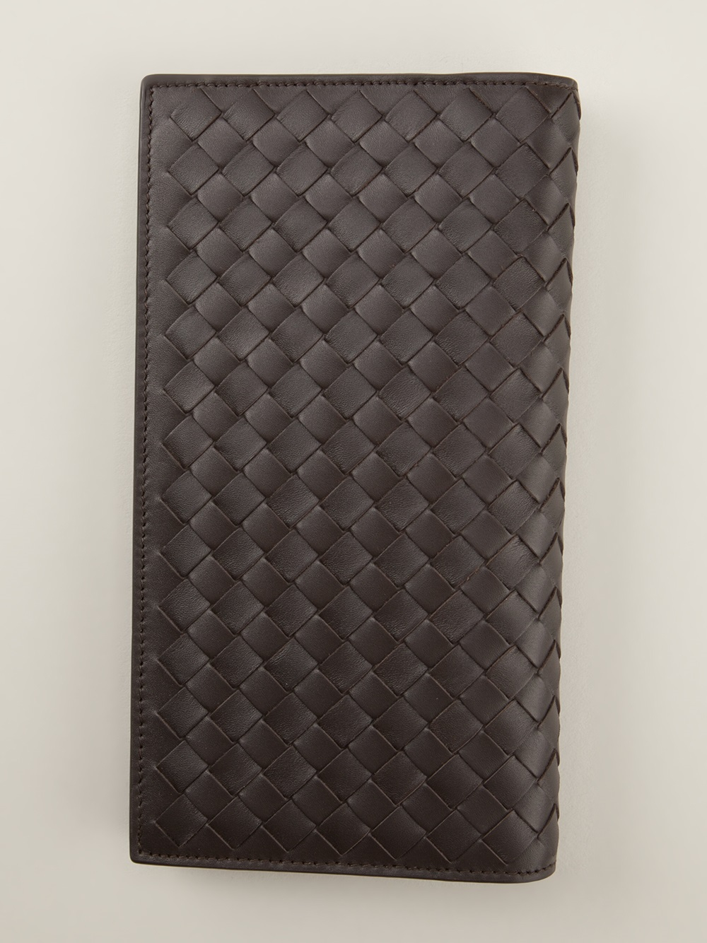 Bottega Veneta Long Woven Bifold Wallet in Brown Lyst