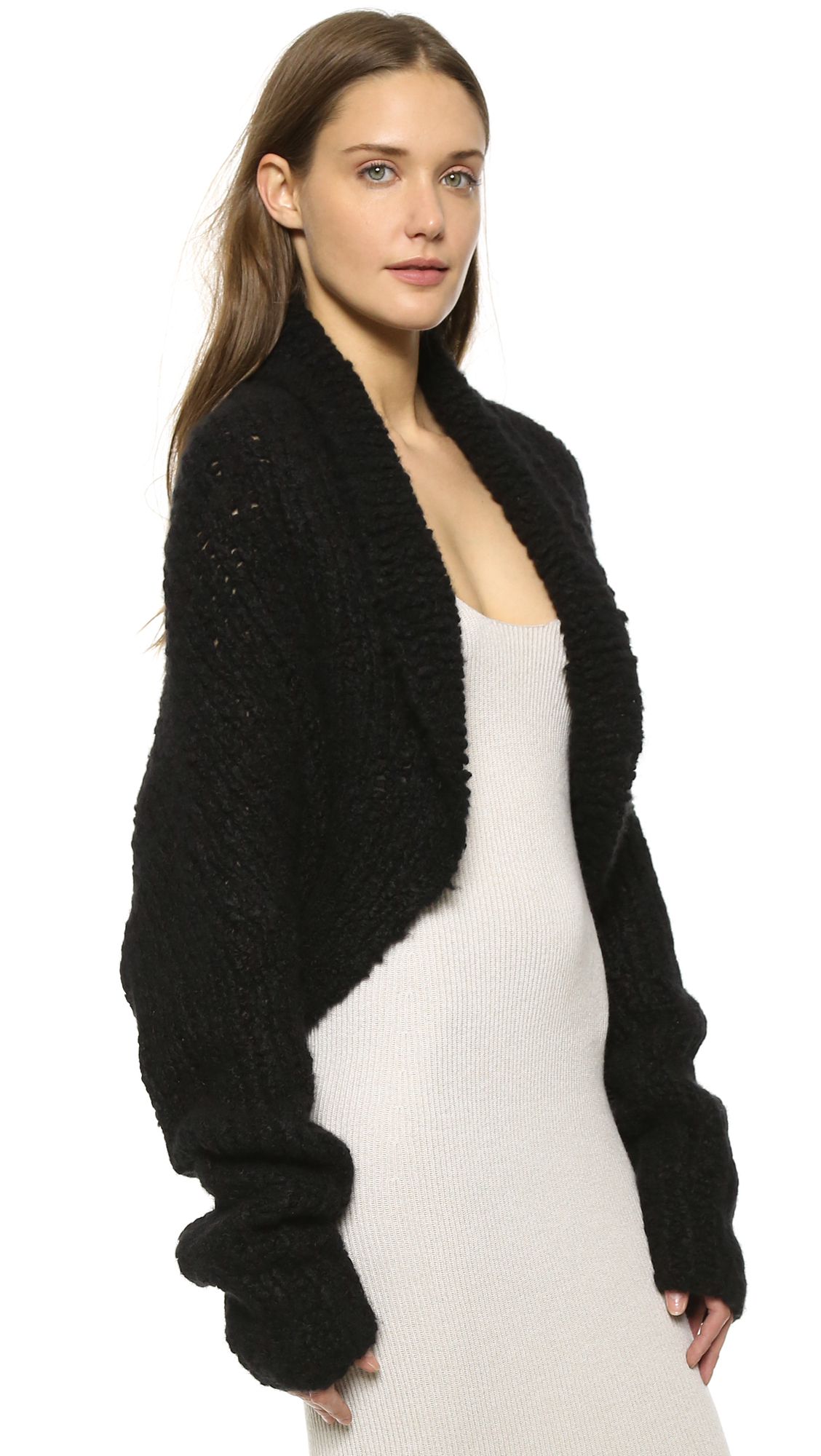 black cashmere shrug