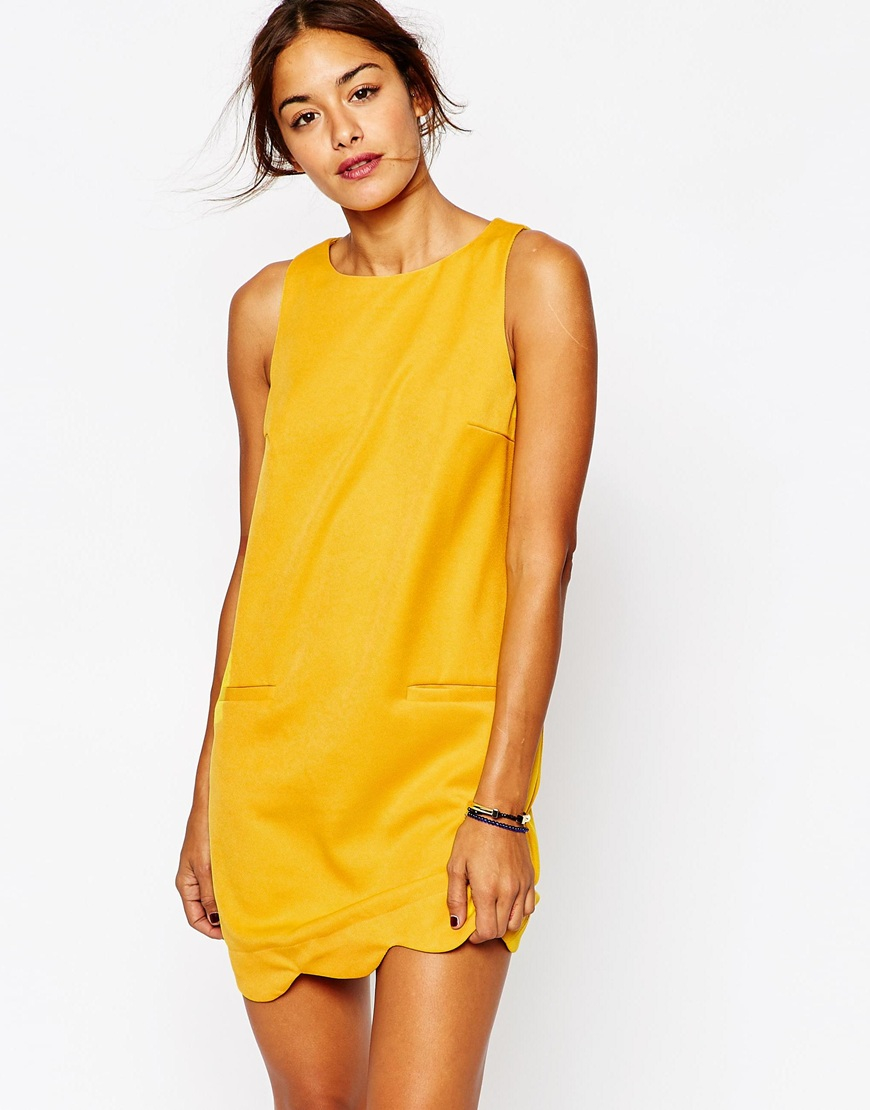 mustard yellow shift dress