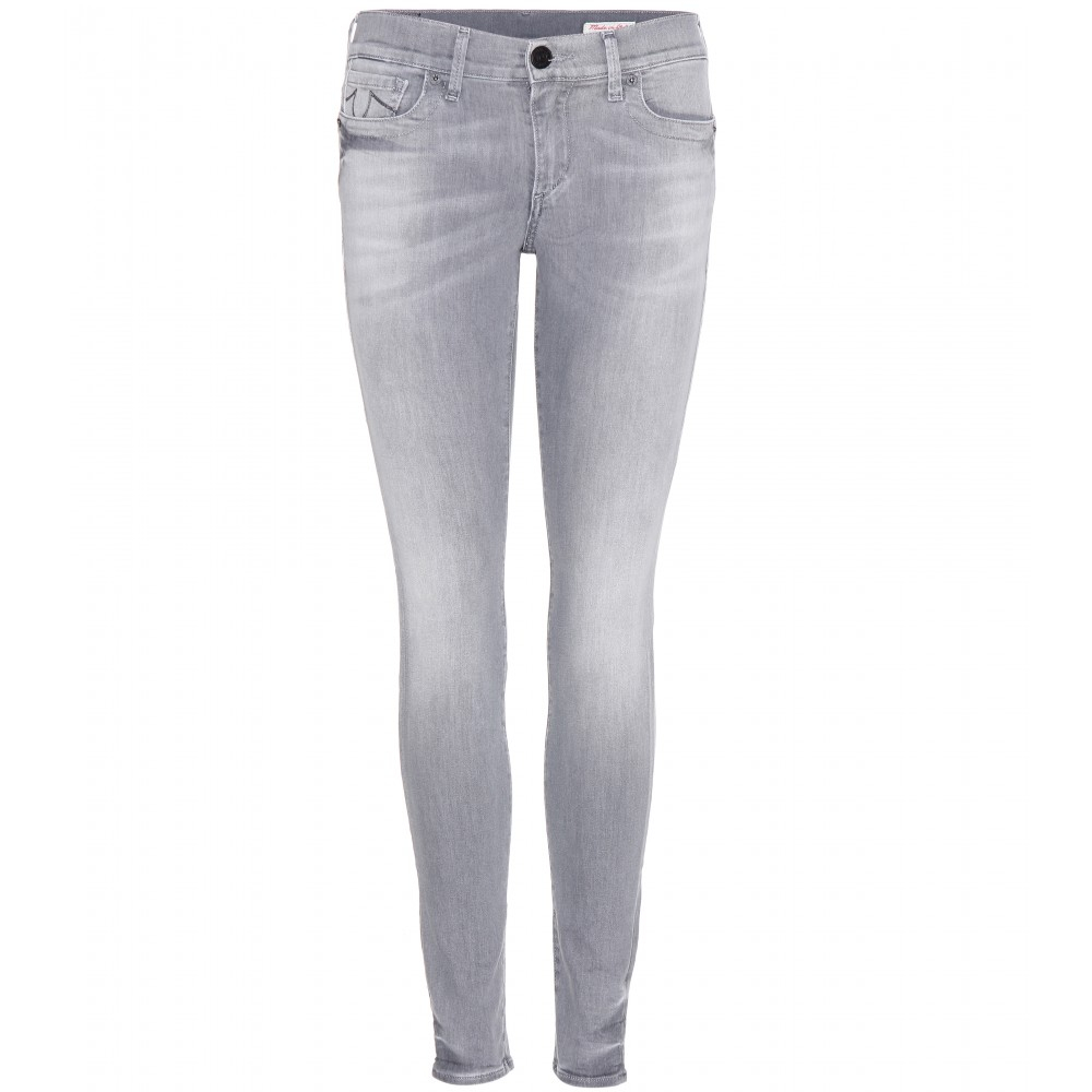 Lyst - True Religion Chrissy Mid-Rise Super Skinny Jeans in Gray