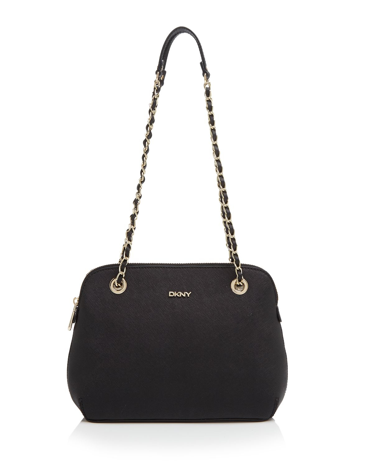 DKNY Shoulder Bag - Round Saffiano Chain Handle in Black - Lyst