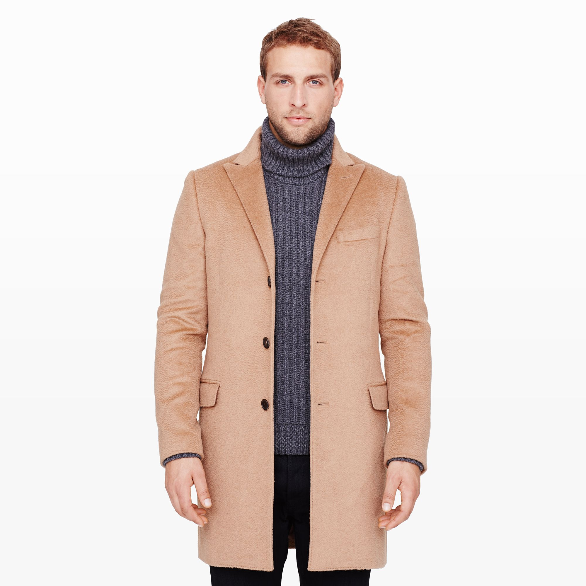 Mens Double Breasted Camel Hair Topcoat - The coat features a 6 x 3 ...