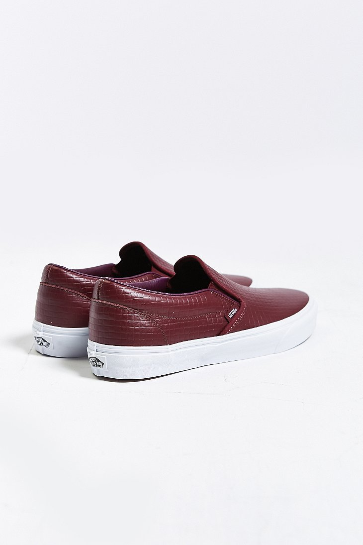 Vans Classic Leather Slip-On Sneaker in Purple for Men | Lyst
