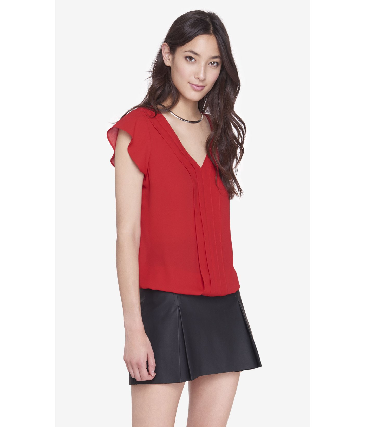 express flutter sleeve top