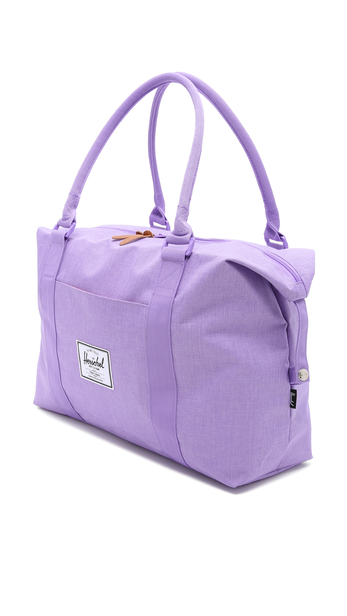 lavender duffle bag