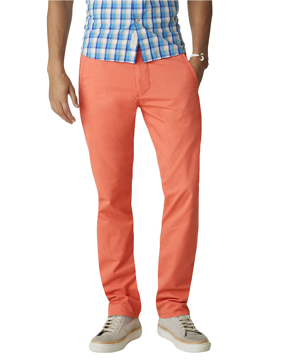 Dockers Slim Straight Leg Chino Pants in Pink for Men (Dark Pink) Lyst