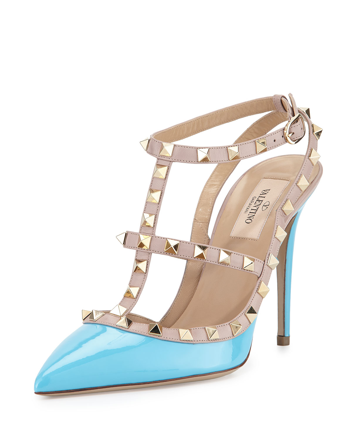 blue valentino rockstud heels