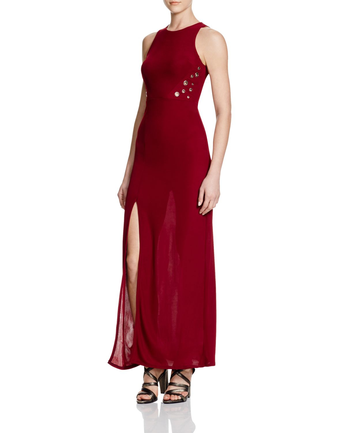 Aqua Jersey Maxi Dress - Bloomingdale's Exclusive in Red (Burgundy) | Lyst