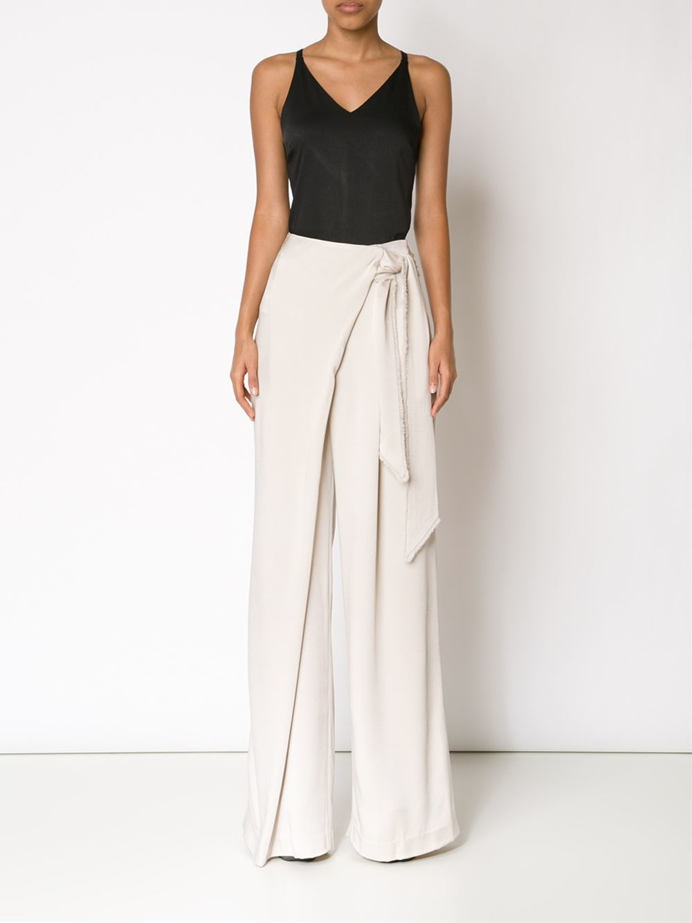 Maiyet Wrap Palazzo Pants in Natural | Lyst