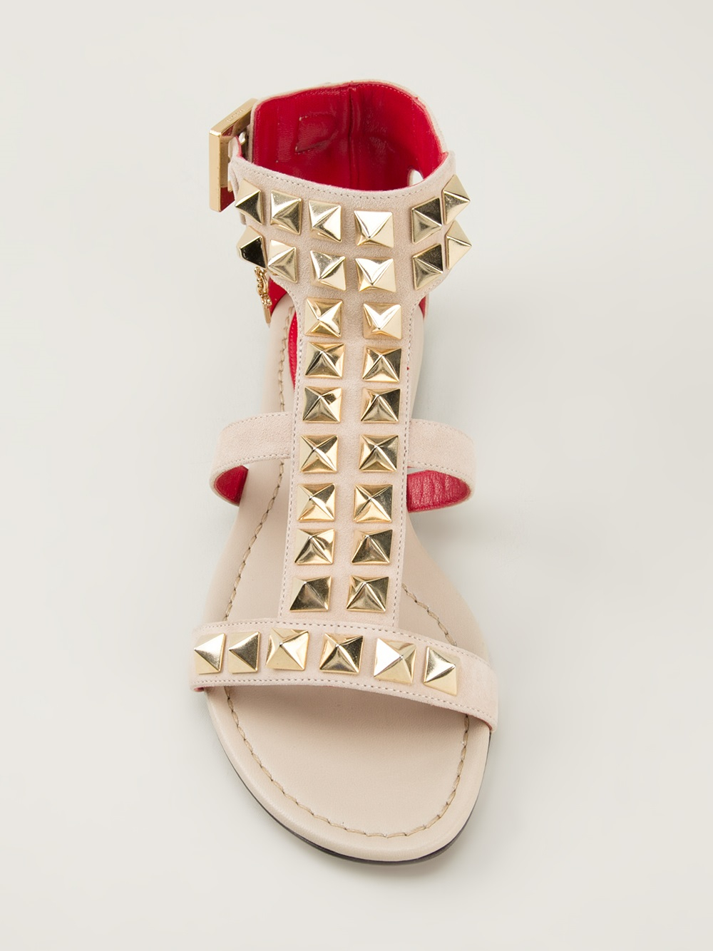 Studded Paciotti Sandals In Cesare Lyst Flat Nnwovm08 Natural kOiPuTXZ