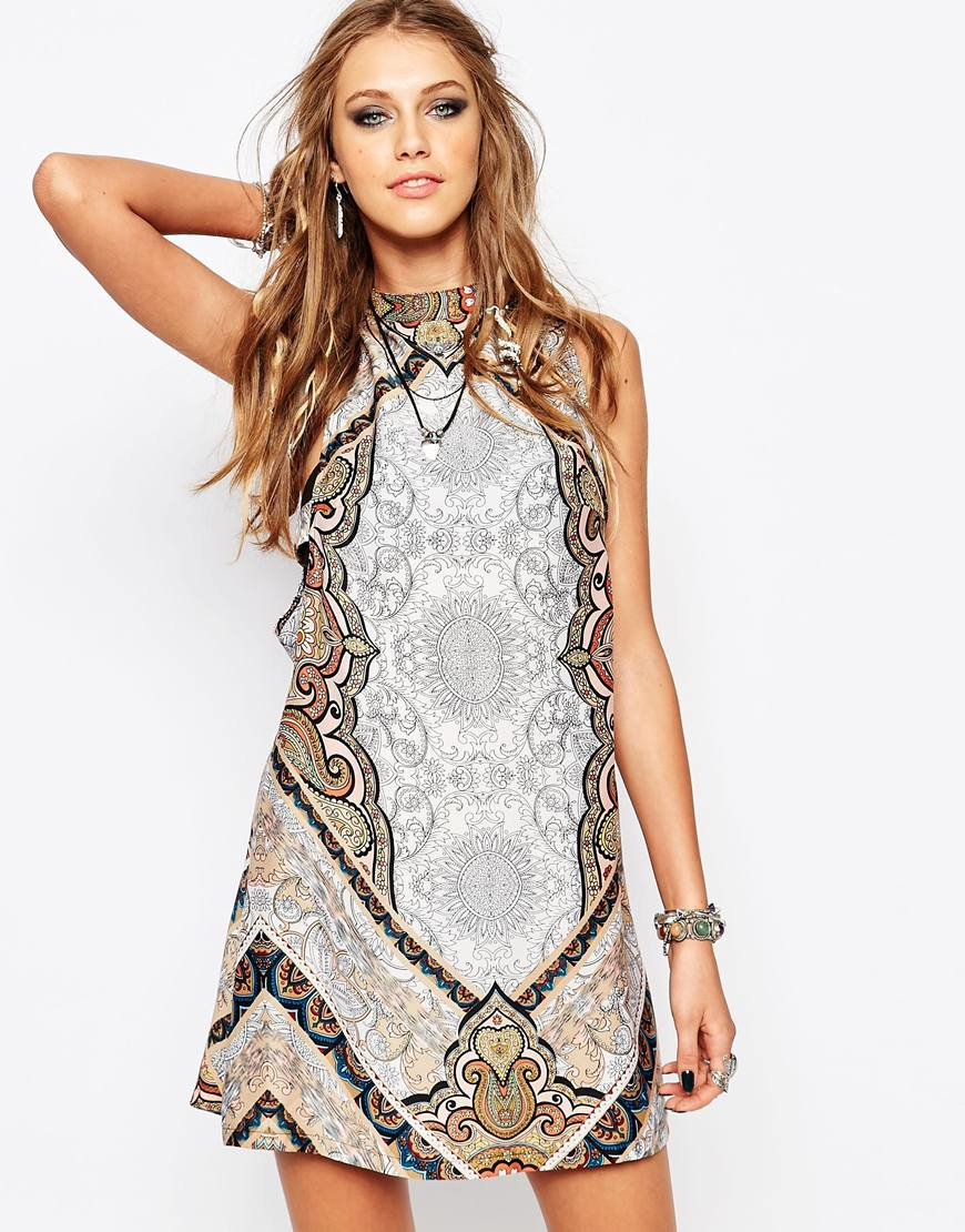 High Neck Swing Dress