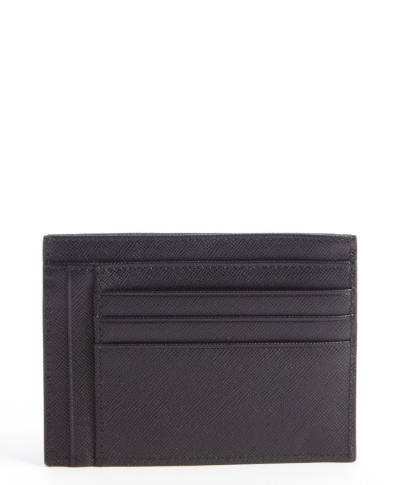 Prada Black Leather Zip Pouch Card Holder in Black for Men | Lyst  