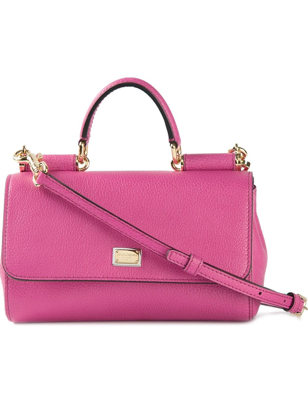 Lyst - Dolce & gabbana Miss Sicily Small Calf-Leather Shoulder Bag in Pink