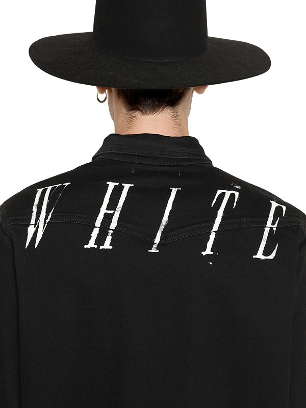 off white black denim shirt