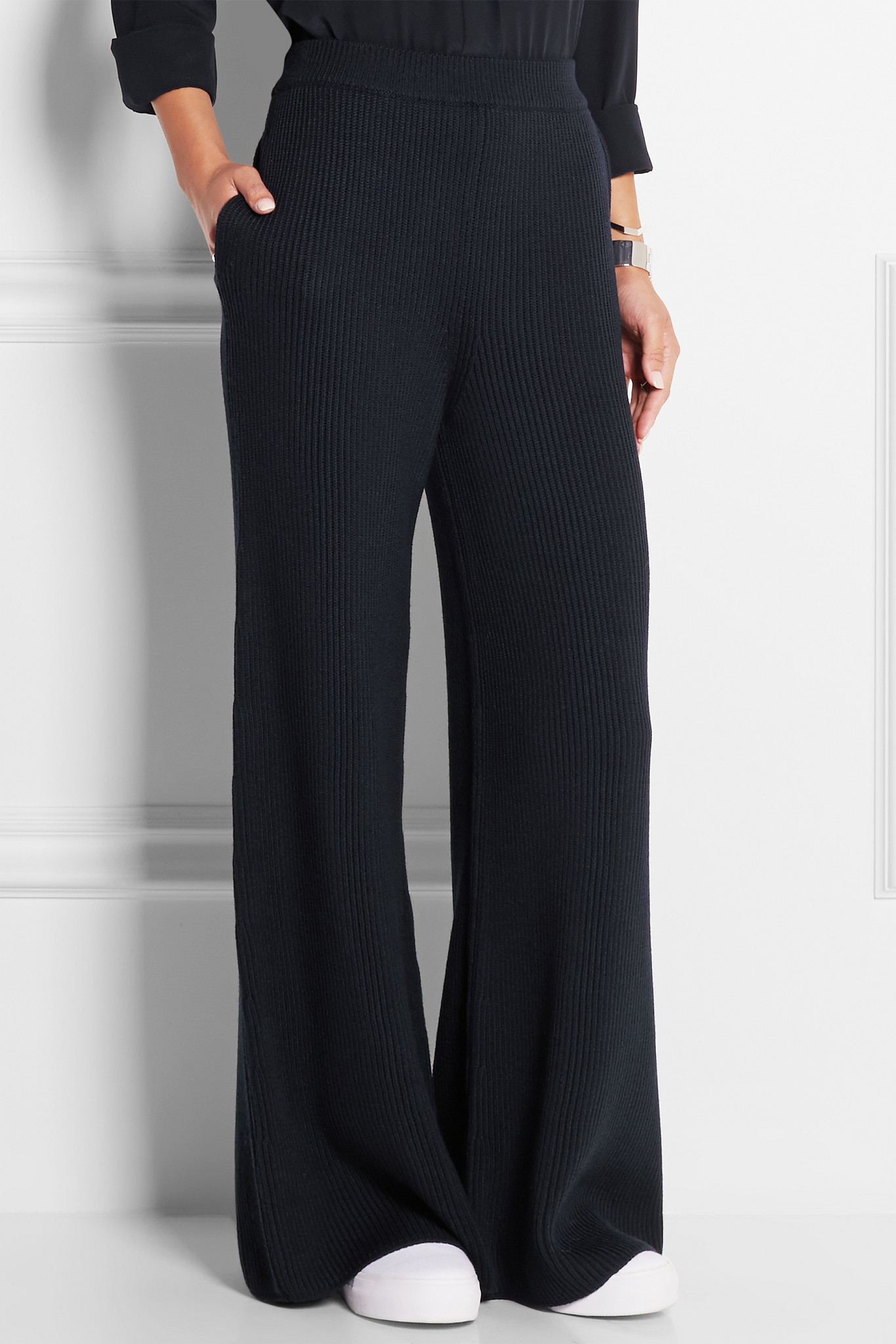 JOSEPH Ribbed-knit Merino Wool Wide-leg 