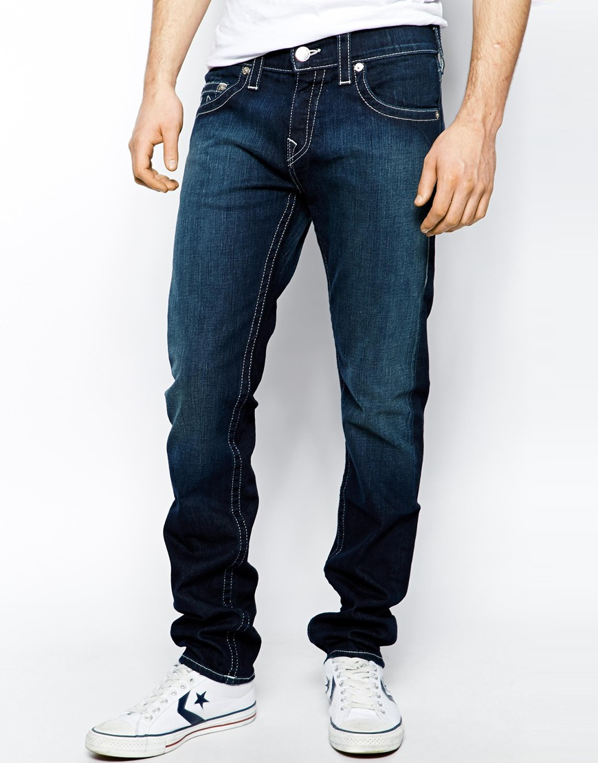 True Religion Jeans Rocco Slim Fit Lonestar Dark Wash in Blue for Men | Lyst