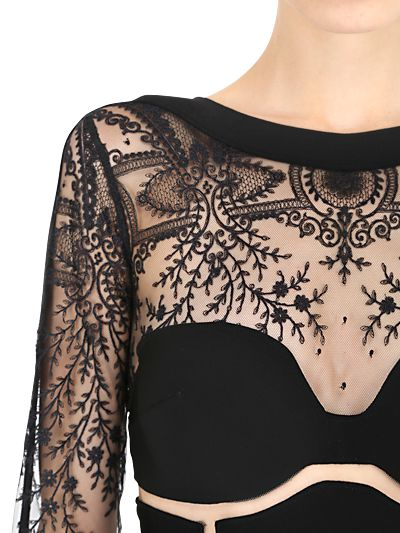 La Perla Neoprene Desire Embroidered Bodysuit in Black - Lyst